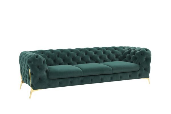Sala Divani Casa Quincey - Sofá transicional de
  terciopelo verde esmeralda – Envíos a todo México | FurnitureMX