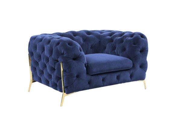 Mueble Divani Casa Quincey - Silla transicional de
  terciopelo azul – Envíos a todo México | FurnitureMX