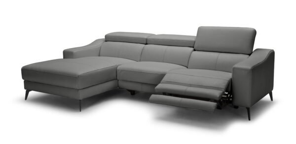 Sala Modrest Rampart - Sofá seccional moderno de
  cuero gris LAF en forma de L con 1 sillón reclinable – Envíos a todo México |
  FurnitureMX