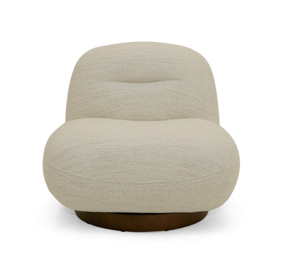 Modrest Renee – Silla giratoria moderna de tela color crema