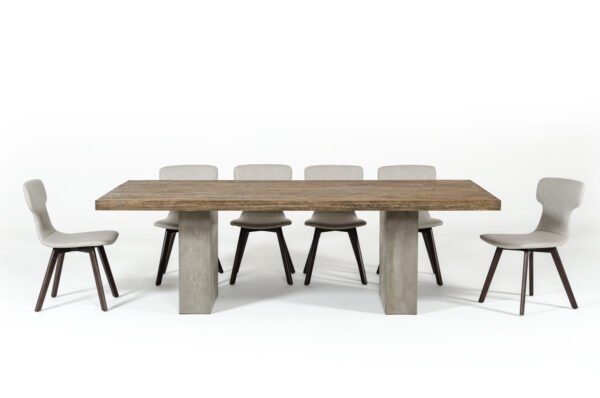 Mesa de comedor Mesa de comedor Modrest Renzo
  moderna de roble y hormigón de 118" – Envíos a todo México | FurnitureMX
