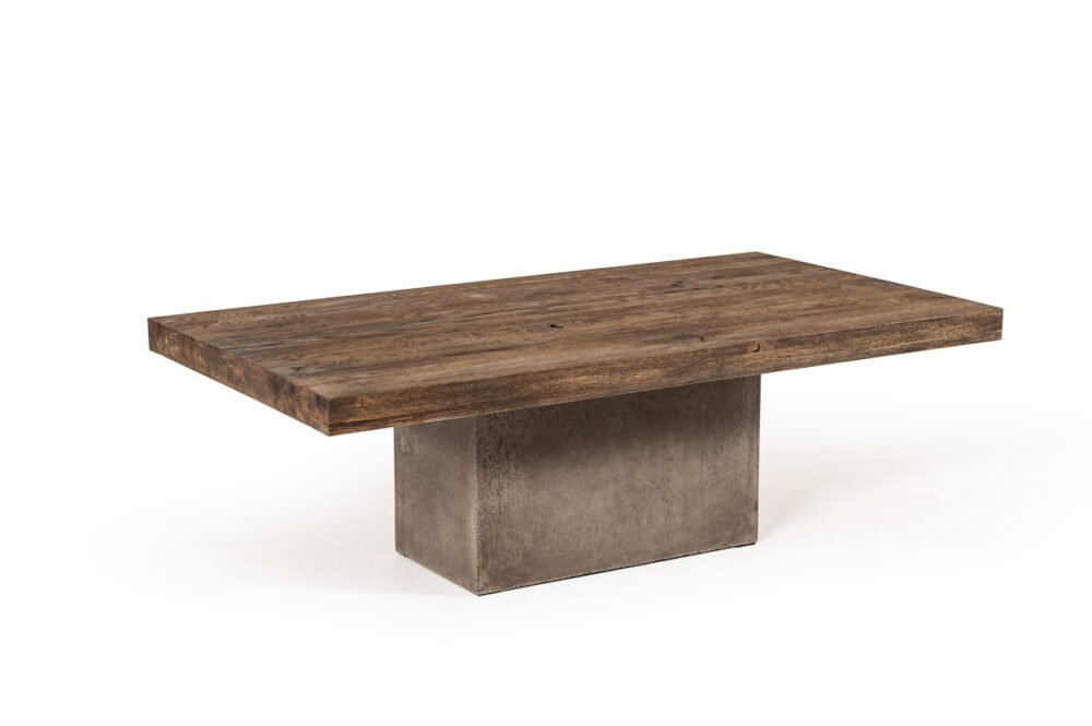 Mesa de centro moderna Modrest Renzo de roble y hormigón