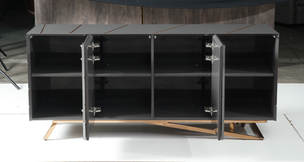 Mueble Modrest Katzu- Buffet moderno gris y oro
  rosa – Envíos a todo México | FurnitureMX