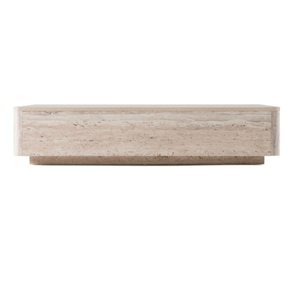 Nova Domus Roma – Mesa de centro rectangular moderna de imitación travertino