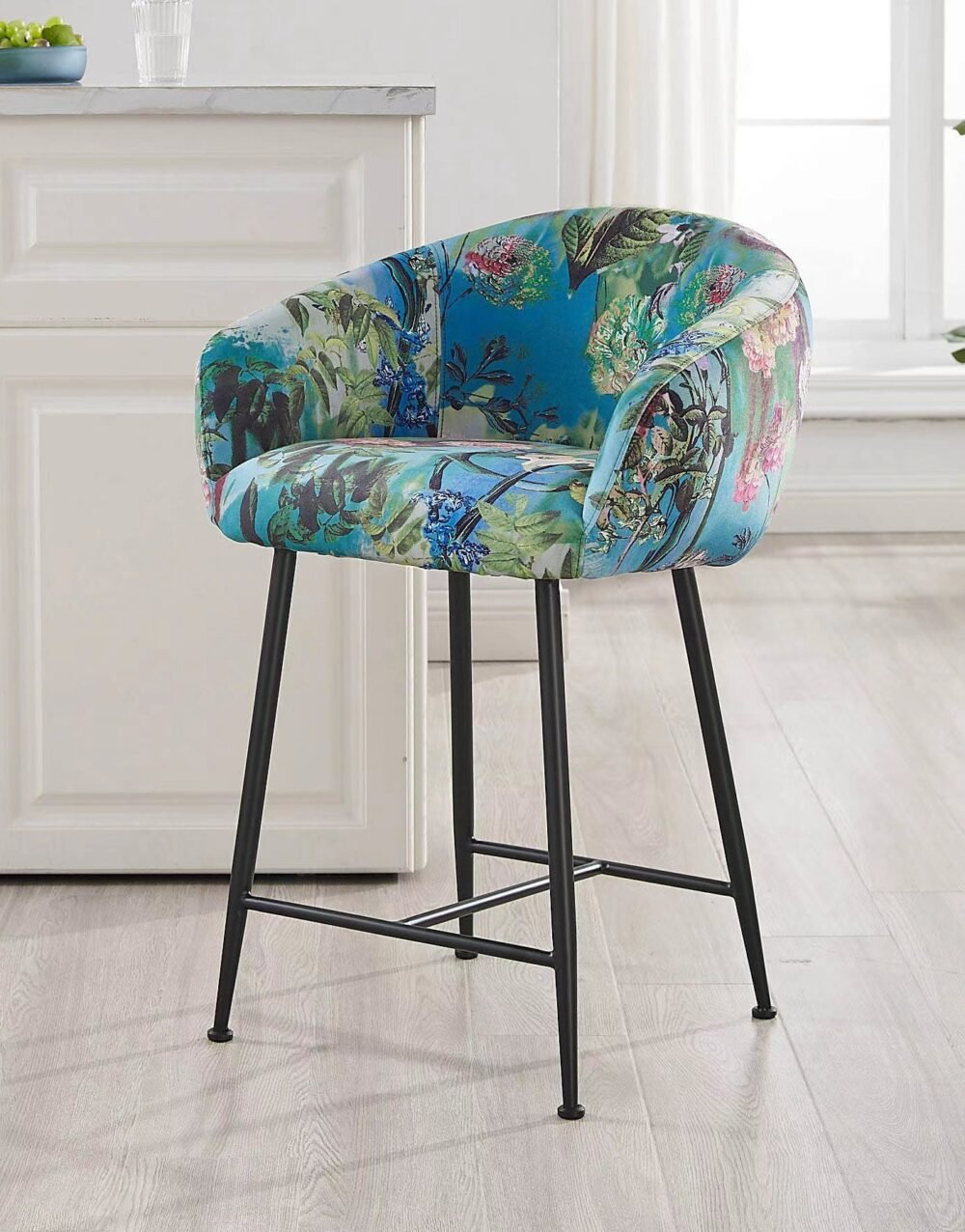 Modrest Roxann – Taburete de mostrador moderno en terciopelo Funky