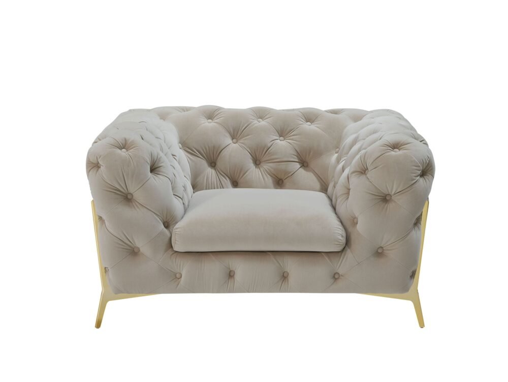 Divani Casa Sheila – Silla transicional de tela beige