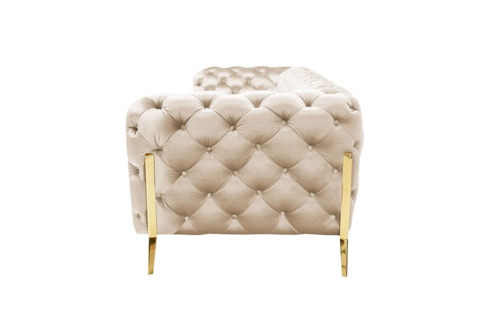 Divani Casa Sheila – Sofá transicional de tela beige claro