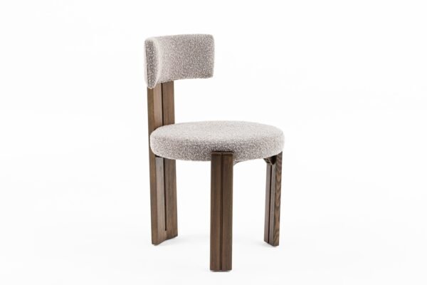 Mueble Modrest Sheridan - Silla de comedor moderna
  de tela gris de mediados de siglo + silla de nogal – Envíos a todo México |
  FurnitureMX