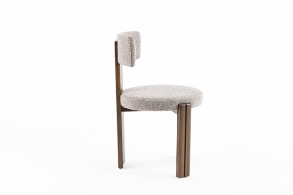 Mueble Modrest Sheridan - Silla de comedor moderna
  de tela gris de mediados de siglo + silla de nogal – Envíos a todo México |
  FurnitureMX