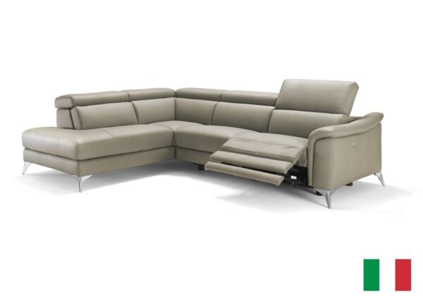 Sala Lamod Italia Monte Carlo - Sofá seccional
  italiano moderno de cuero color topo LAF – Envíos a todo México | FurnitureMX