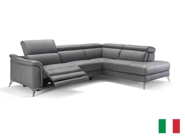 Sala Lamod Italia Monte Carlo - Sofá seccional
  italiano moderno de cuero gris RAF – Envíos a todo México | FurnitureMX