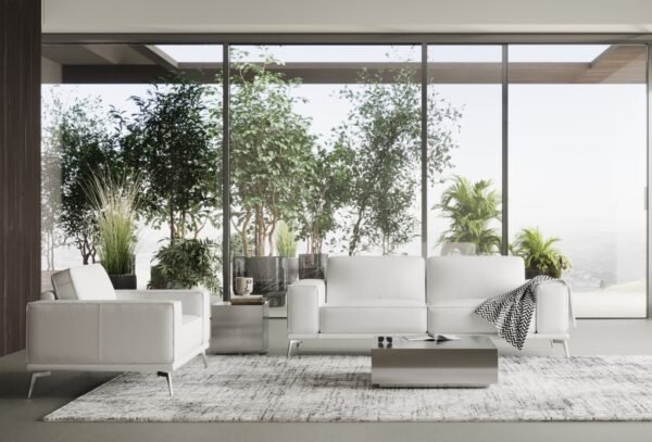 Sala Lamod Italia Soho - Sofá italiano
  contemporáneo de cuero blanco – Envíos a todo México | FurnitureMX