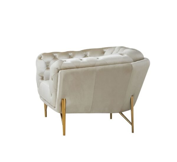 Mueble Divani Casa Stella - Silla transicional de
  terciopelo beige – Envíos a todo México | FurnitureMX