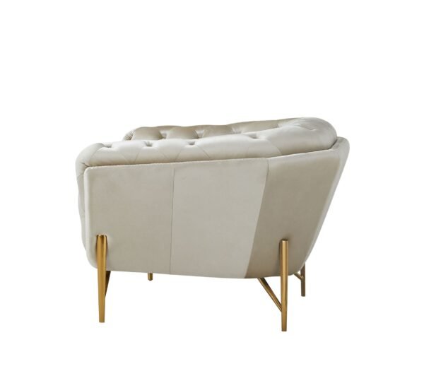 Mueble Divani Casa Stella - Silla transicional de
  terciopelo beige – Envíos a todo México | FurnitureMX