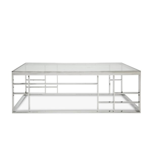 Mueble Modrest Stephen - Mesa de centro moderna de
  vidrio y acero inoxidable – Envíos a todo México | FurnitureMX