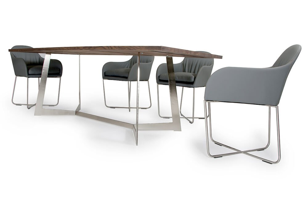 Silla de comedor gris moderna Modrest Sweeny