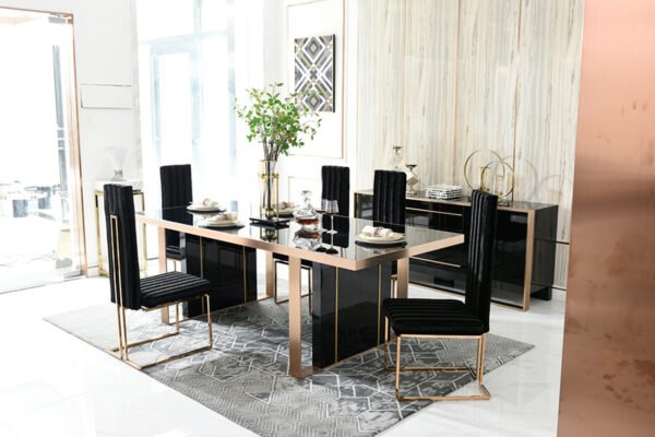 Mesa de comedor Mesa de comedor moderna Nova Domus
  Cartier en negro y oro rosa – Envíos a todo México | FurnitureMX