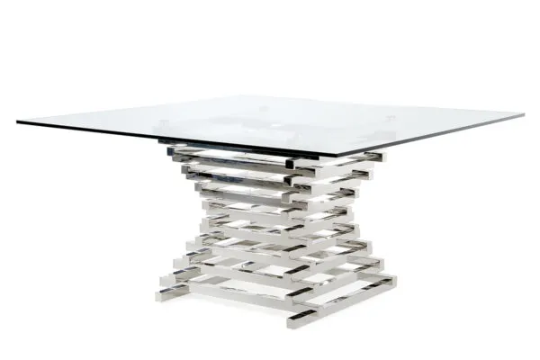 Mesa de comedor Mesa de comedor cuadrada
contemporánea Modrest Crawford de vidrio transparente – Envíos a todo México
| FurnitureMX
