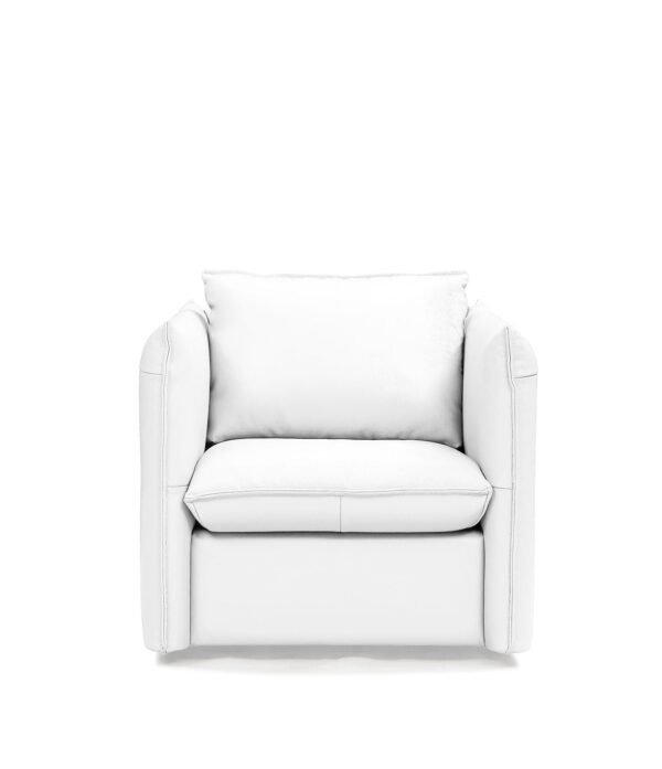 Mueble Divani Casa Tamworth - Sillón giratorio
  moderno de cuero blanco – Envíos a todo México | FurnitureMX