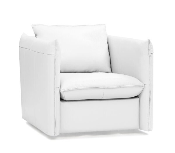 Mueble Divani Casa Tamworth - Sillón giratorio
  moderno de cuero blanco – Envíos a todo México | FurnitureMX