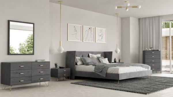 Mueble Modrest Bryan - Mesita de noche gris moderna
  – Envíos a todo México | FurnitureMX