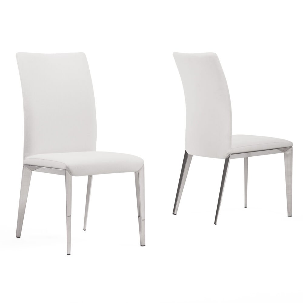 Taryn – Silla de comedor moderna blanca (juego de 2)
