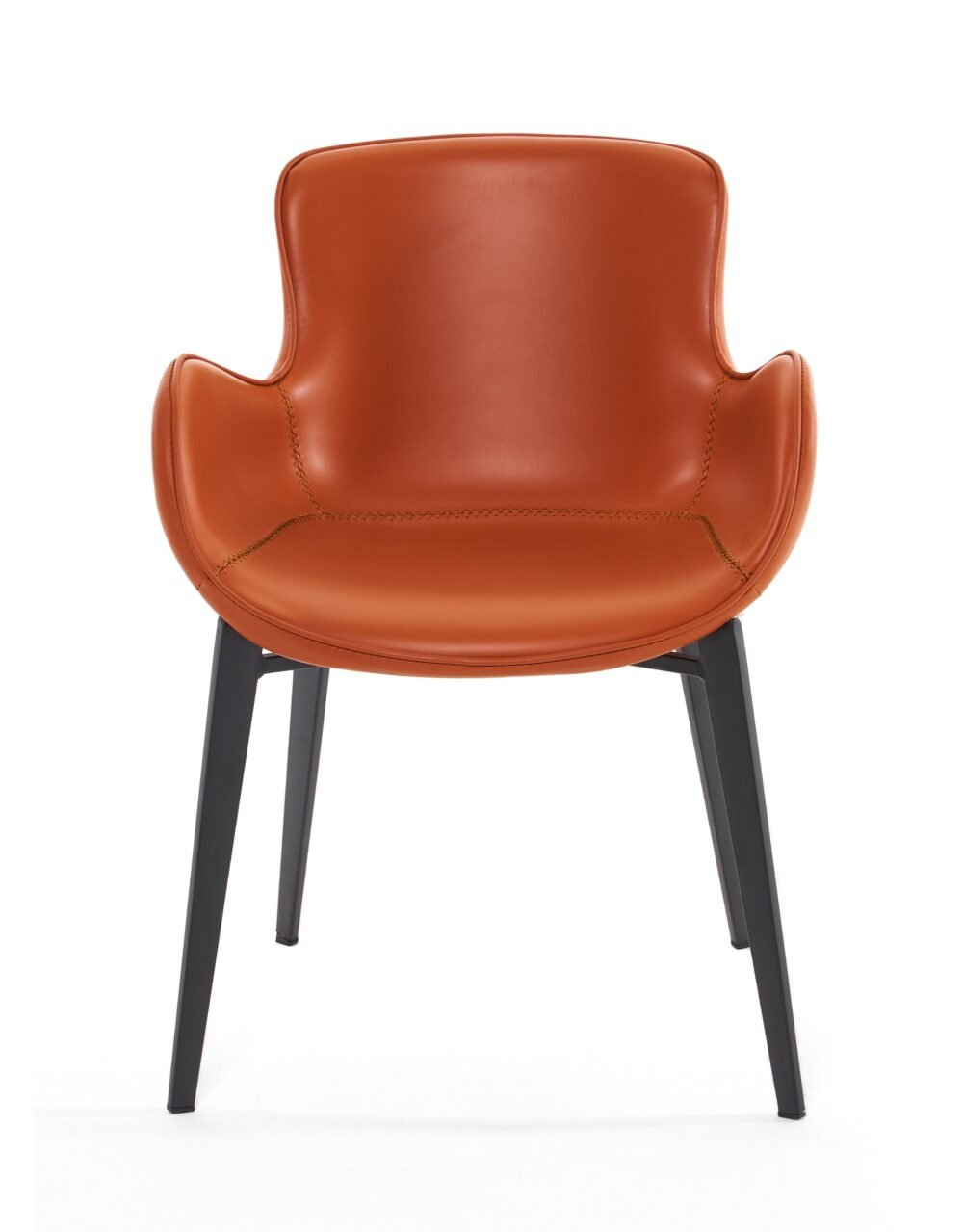 Modrest Tayla – Silla de comedor moderna de ecopiel coñac
