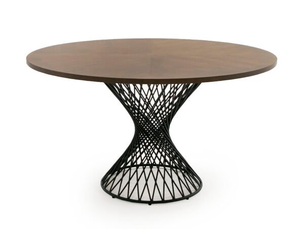 Mueble Mesa Modrest Theresa moderna redonda de
  nogal y negro – Envíos a todo México | FurnitureMX