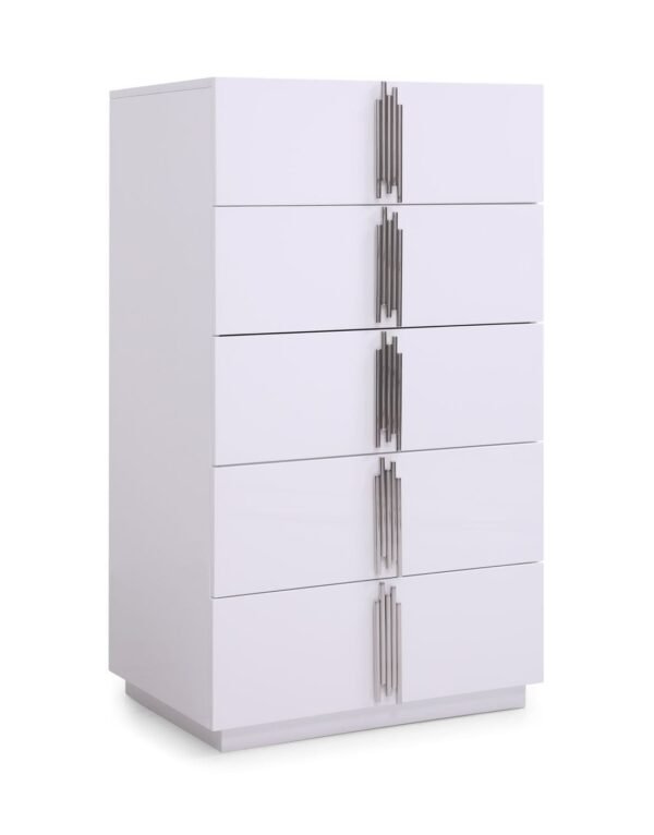 Mueble Modrest Token - Cofre moderno de acero
  inoxidable y blanco brillante – Envíos a todo México | FurnitureMX