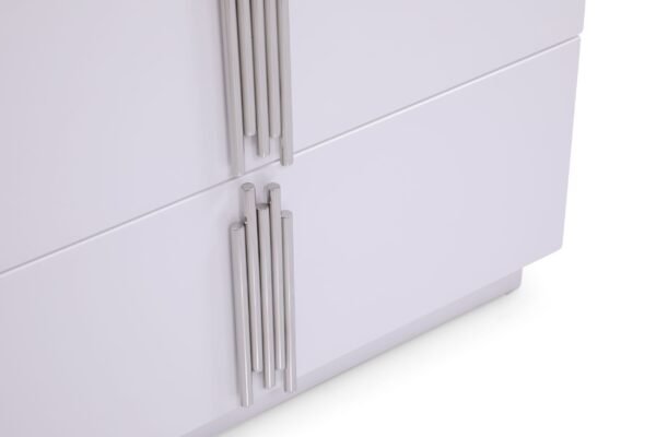 Mueble Modrest Token - Cofre moderno de acero
  inoxidable y blanco brillante – Envíos a todo México | FurnitureMX