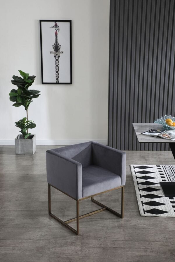 Mueble Modrest Marty - Silla de comedor moderna de
  latón envejecido en gris oscuro y cobre – Envíos a todo México | FurnitureMX