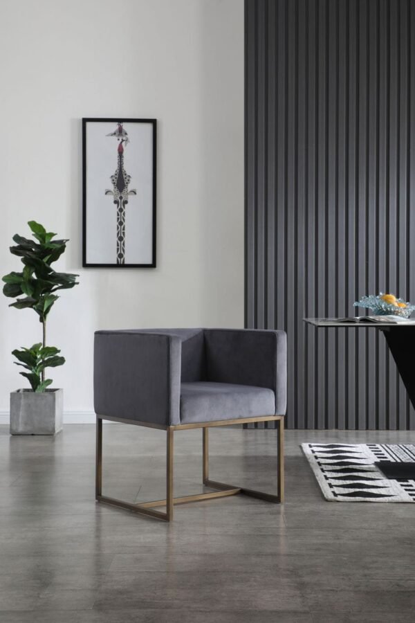 Mueble Modrest Marty - Silla de comedor moderna de
  latón envejecido en gris oscuro y cobre – Envíos a todo México | FurnitureMX