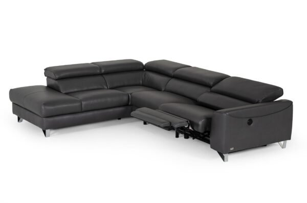 Mueble Divani Casa Versa - Chaise seccional LAF
  moderna de cuero Teco gris con sillón reclinable – Envíos a todo México |
  FurnitureMX