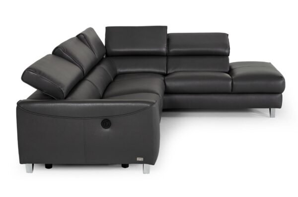 Mueble Divani Casa Versa - Chaise RAF moderna de
  cuero Teco gris con sillón reclinable – Envíos a todo México | FurnitureMX