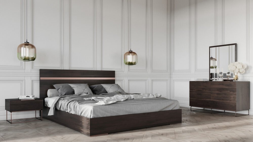 Cómoda italiana moderna Nova Domus Benzon Dark Rovere