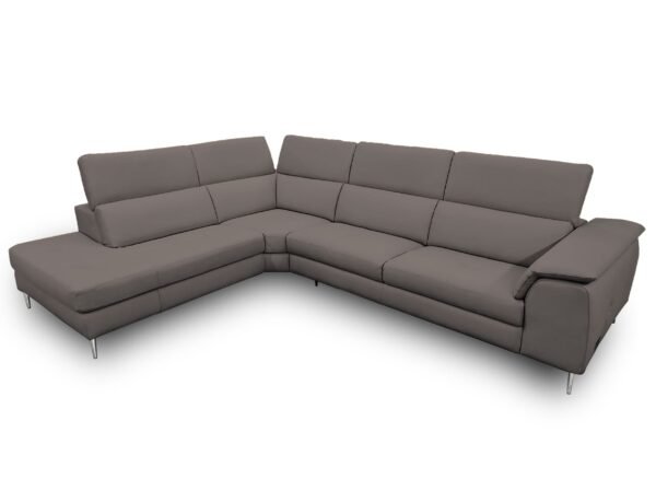 Sala Lamod Italia Viola - Sofá seccional italiano
  contemporáneo de cuero gris con orientación izquierda – Envíos a todo México
  | FurnitureMX