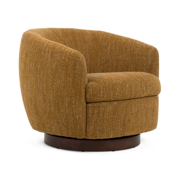 Mueble Divani Casa Wendt - Silla decorativa
  giratoria moderna de tela mostaza – Envíos a todo México | FurnitureMX
