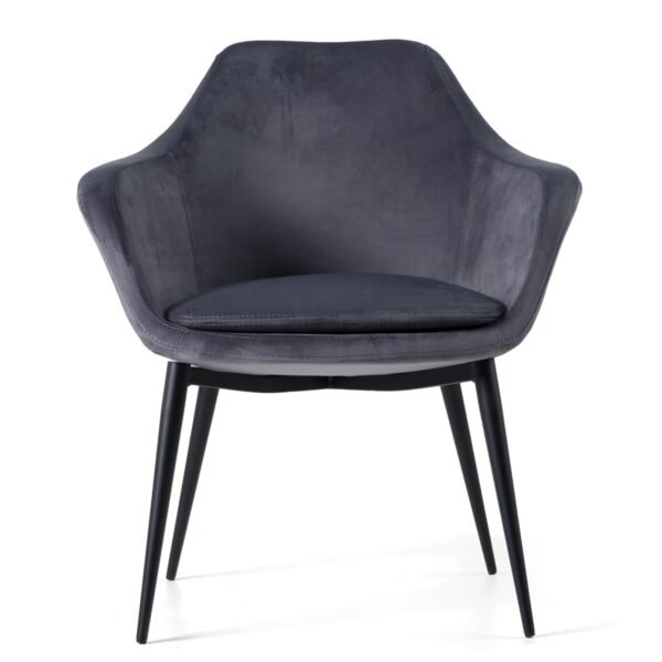 Mueble Modrest Wilson - Silla de comedor moderna de
  terciopelo gris y negro – Envíos a todo México | FurnitureMX