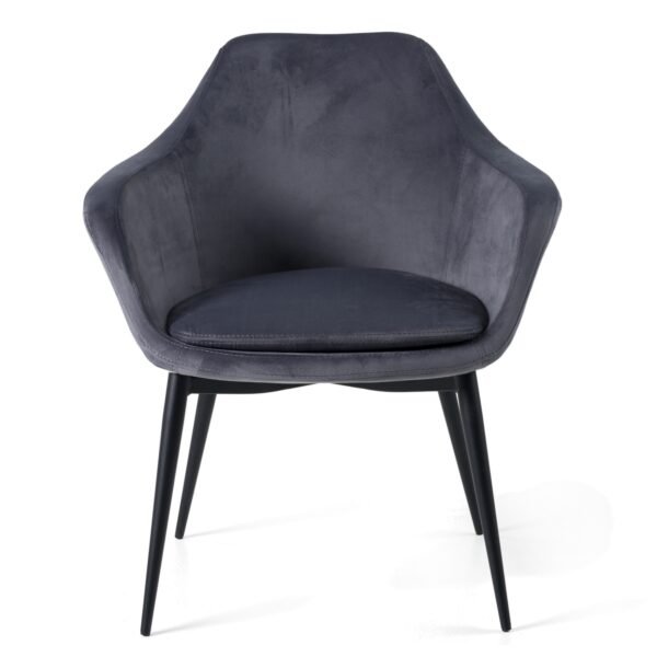 Mueble Modrest Wilson - Silla de comedor moderna de
  terciopelo gris y negro – Envíos a todo México | FurnitureMX