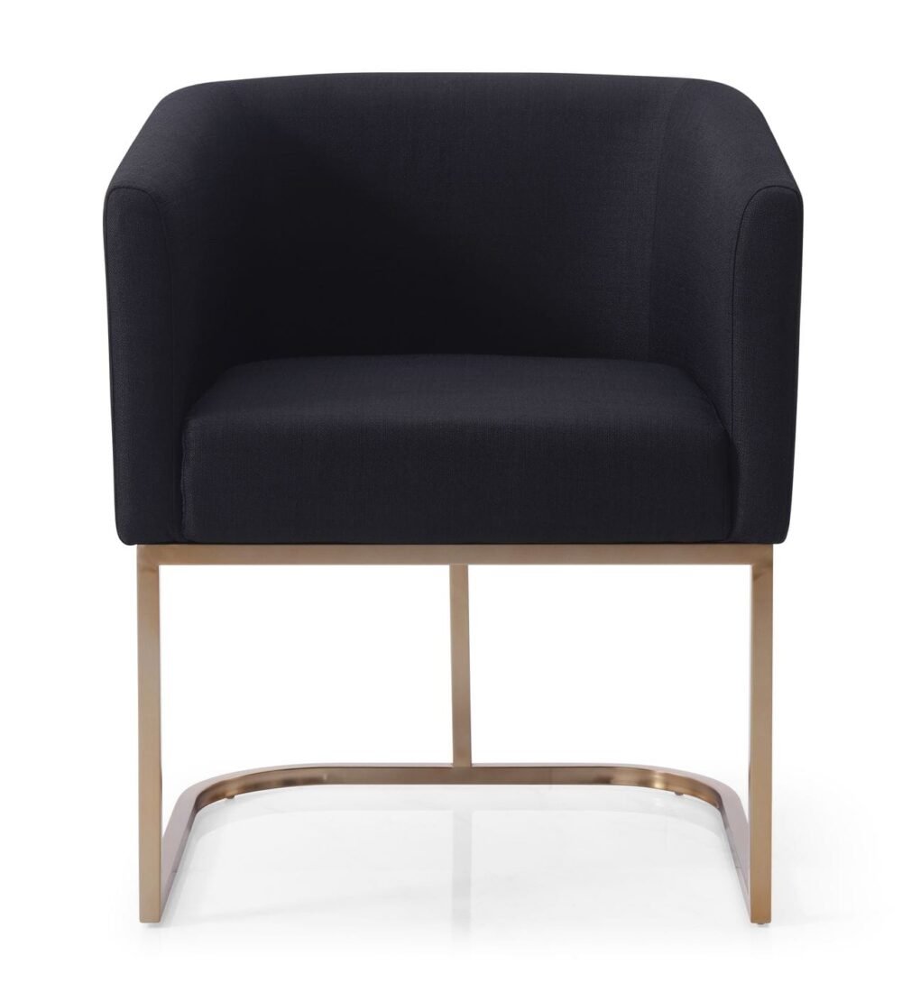 Modrest Yukon – Silla de comedor moderna de latón antiguo y negro